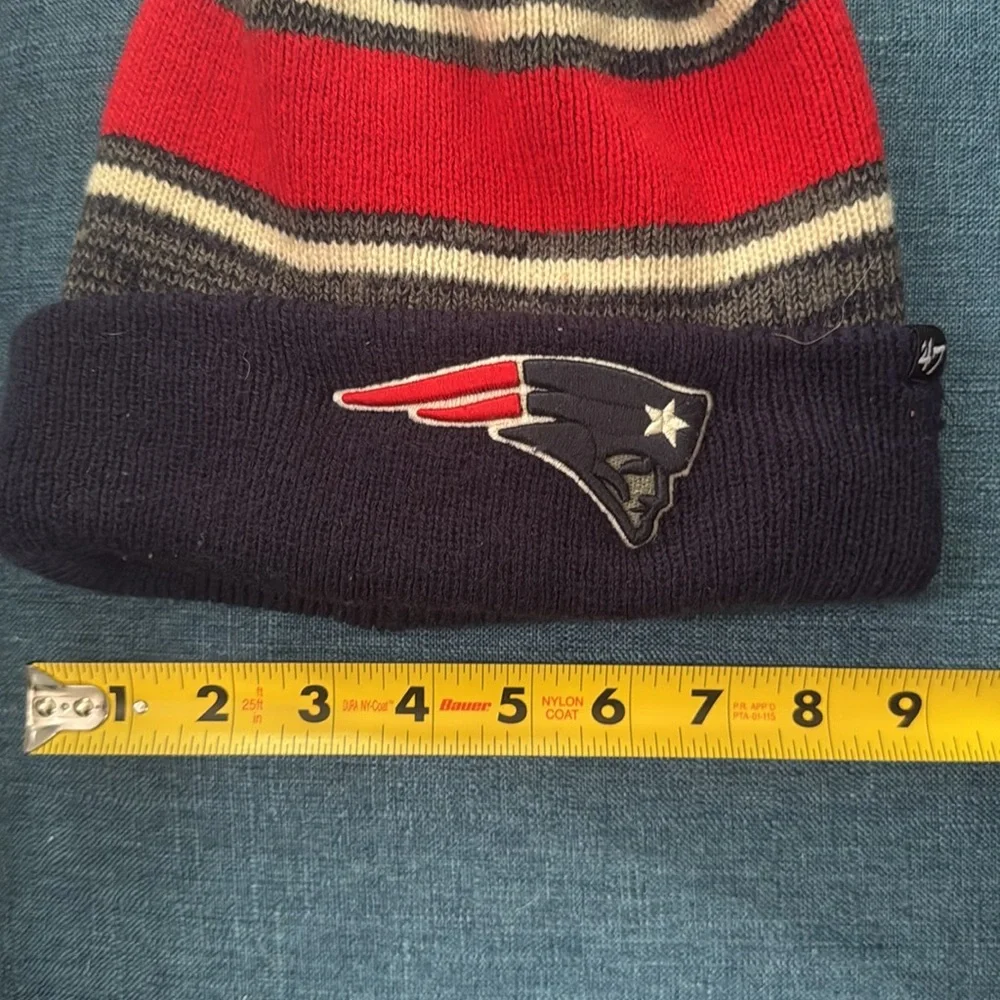47 Brand Patriots Striped Knit Beanie-See Photos
